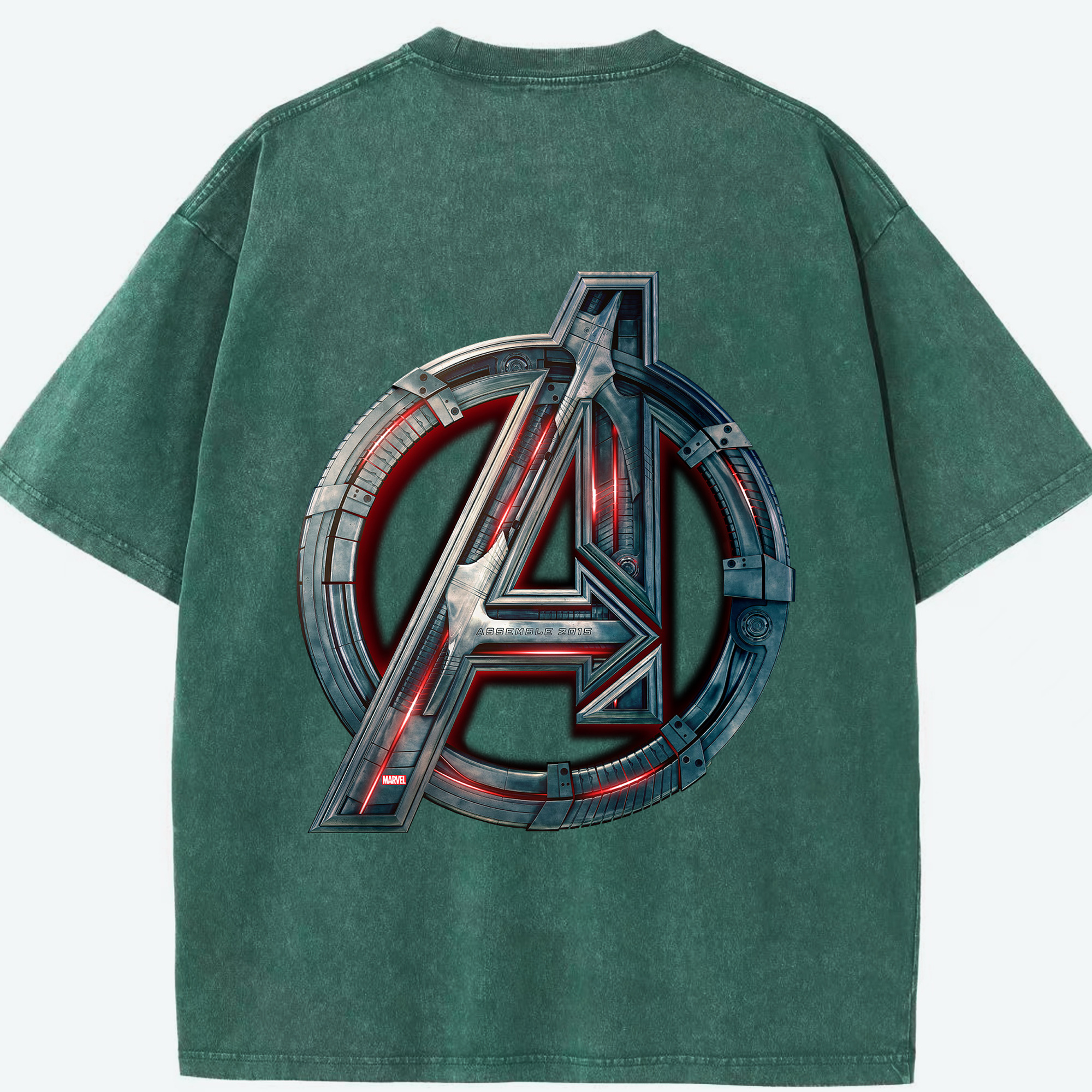 （画像用） アベンジャーズ The Avengers 綿100% ヴィンテージ風 半袖Tシャツ（背面プリント）